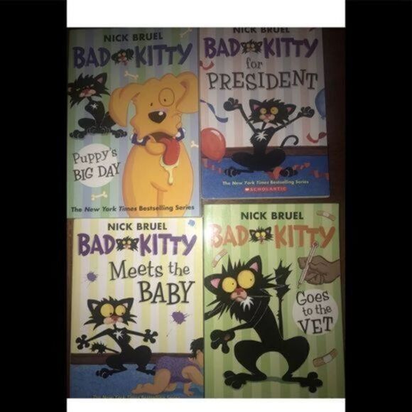 Kids book LOT of 4 Softcover Bad Kitty books‎ by Nick Bruel. Excellent Condition - Picture 1 of 1